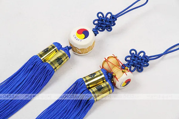 

Royal Blue Hanbok Accessories Imported From South Korea with Original Packaging Mini Longevity Auspiciousness and Hanging Drum