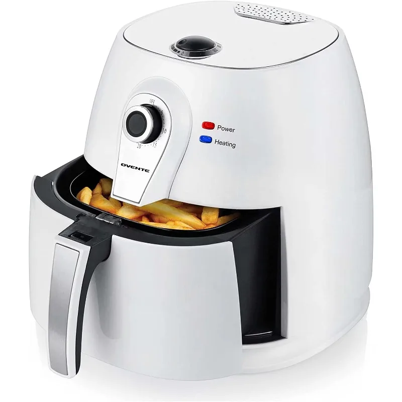 

OVENTE 3.2 Qt Compact Air Fryer, Adjustable Temperature, Non-Stick Basket, New- White FAM21302W