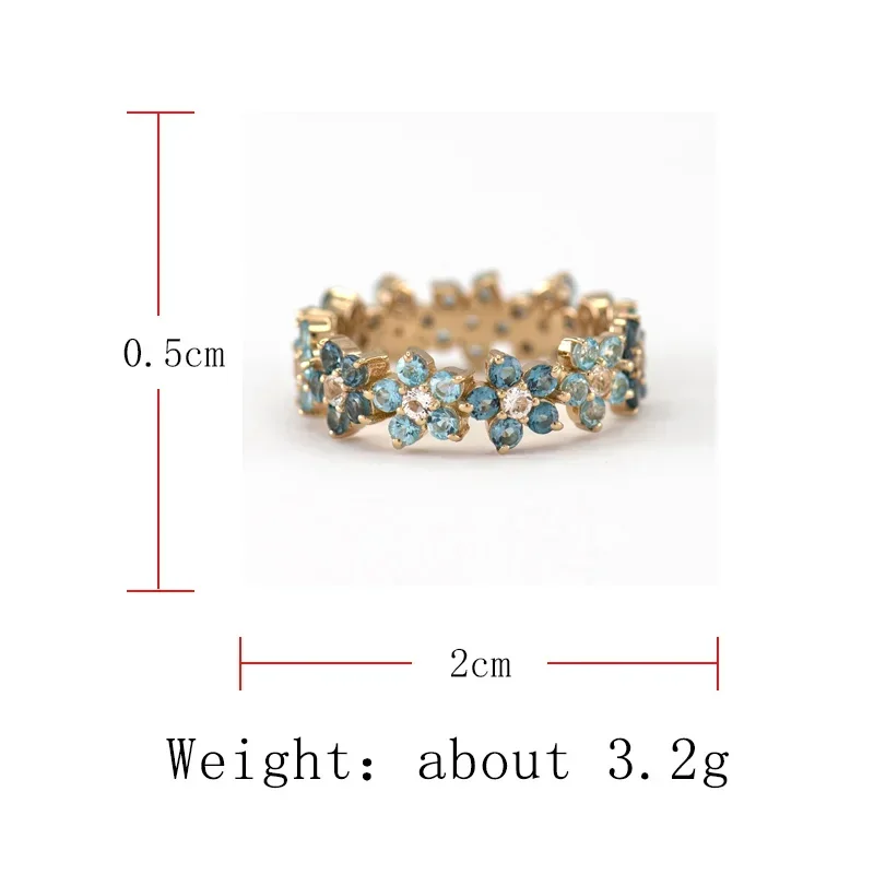 Finger Ring Wedding Ring Zircon Crystal Ring Milangirl Blue Zircon Plum Flower Infinity Floral Rings for Women Love