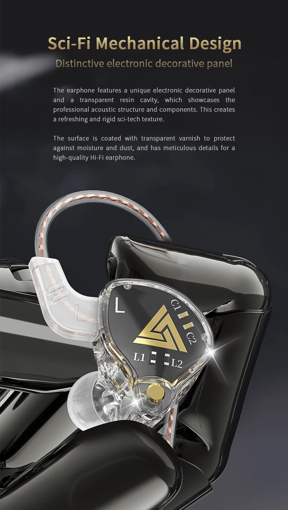 Transparente In-Ear Wired Fones De Ouvido Com