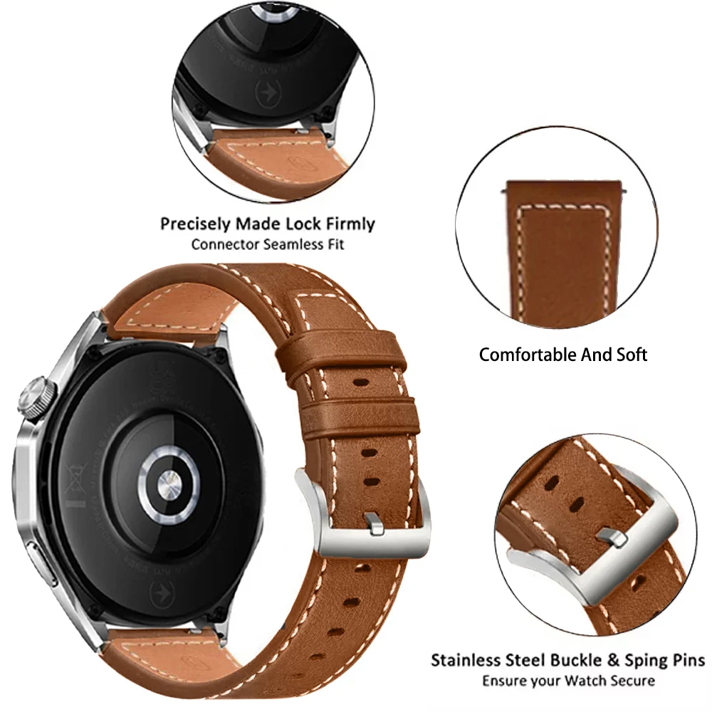 Vintage Leather Watch Band, 20mm/22mm, Universal Sports Strap