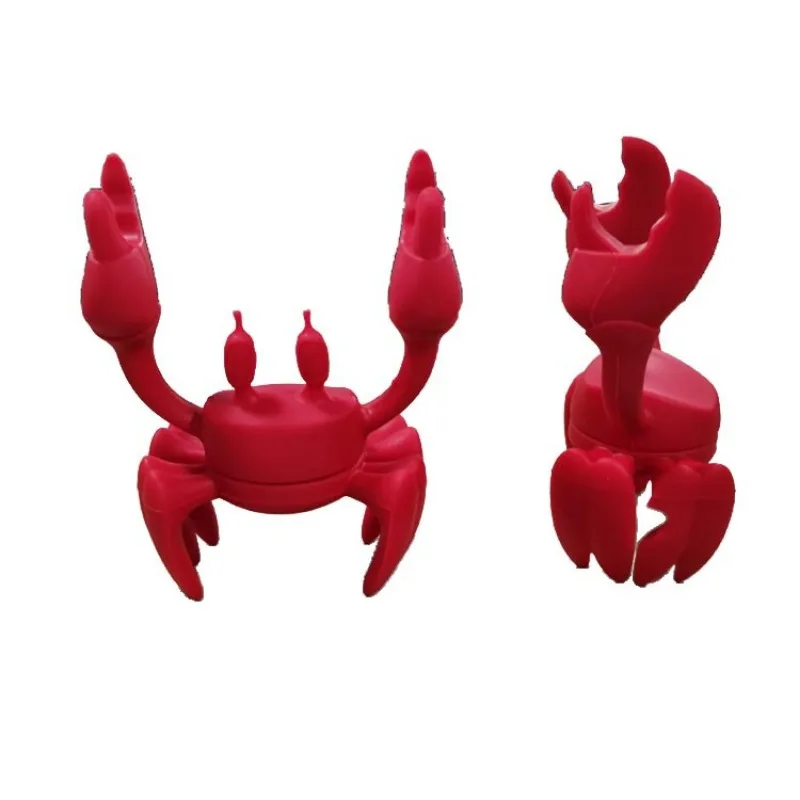 1pc Red Silicone Crab-shaped Spoon Holder, Creative Anti-slip Spoon Rest  For Kitchen Stove Organizer