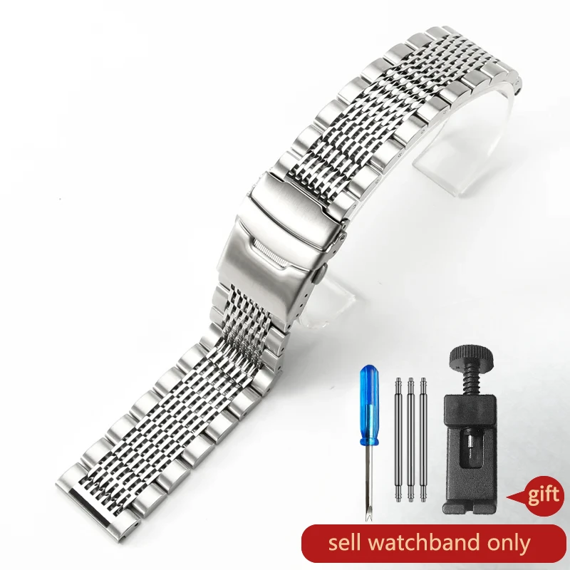 Correa de reloj de acero inoxidable de 22 mm para Seiko No. 5/Water Ghost/Submersible Can/Citizen Eco-Drive T 20