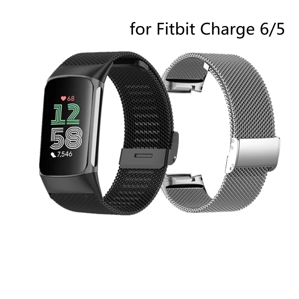 Cinturino In Rete Di Acciaio Inossidabile Per Fitbit Charge 6/Fitbit Charge 5 Smart Watch Cinturino Con Fibbia In Metallo Per Bracciale Fitbit Charge 