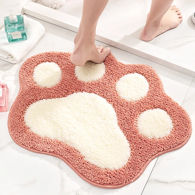 Cartoon Foot Shape Bath Mat Bathroom Door Absorbent Foot Mat Anti slip