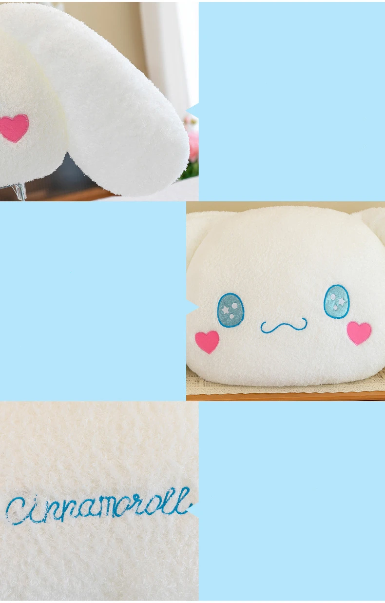 Sanrio Plush Large Size Cinnamoroll Cushion Kawaii Sleeping Plushies Soft Stuffed Pillow Home Decor Girl Gift