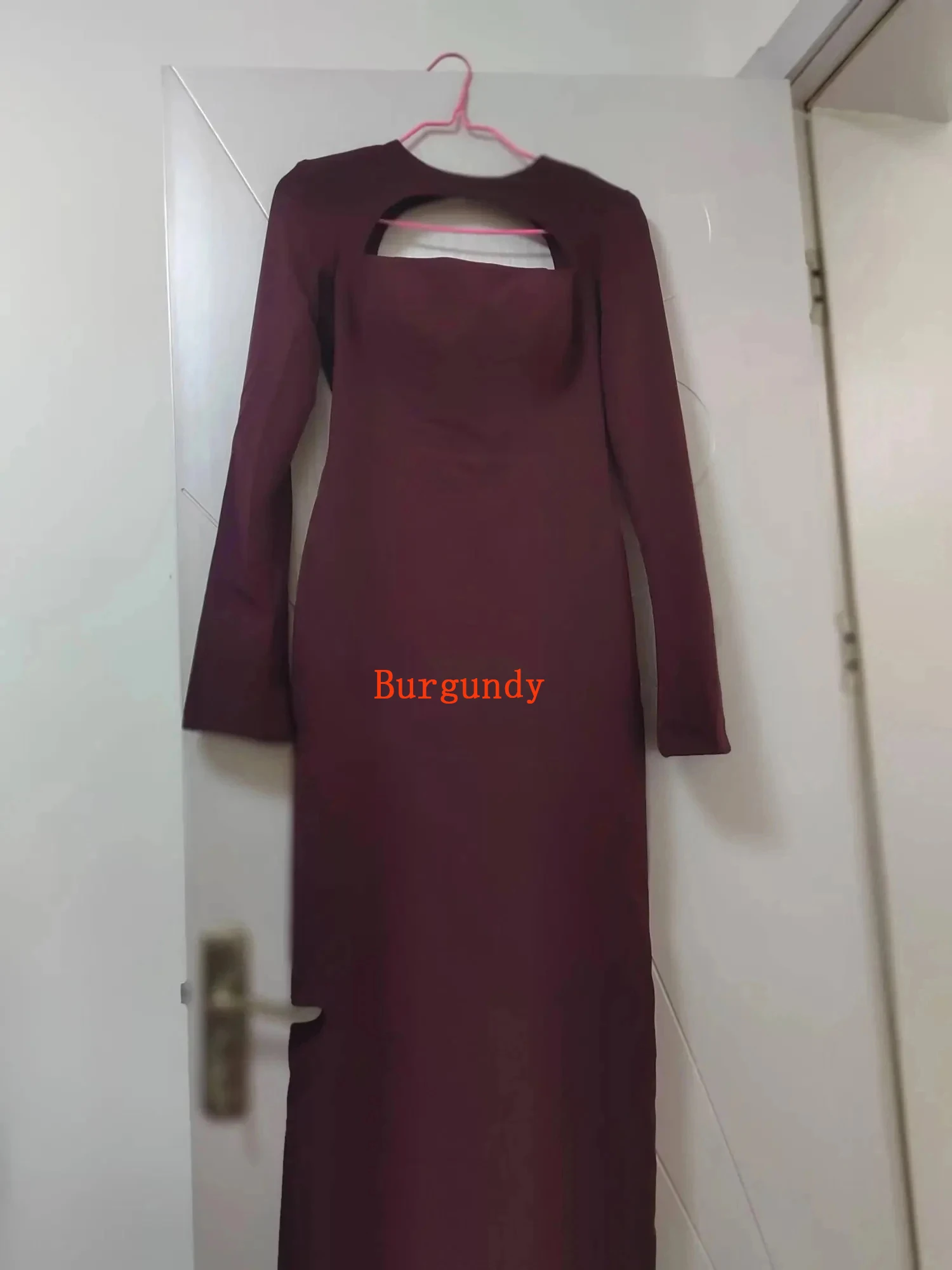 Mermaid Black Prom Dress Arabia Long Sleeves Silhouette