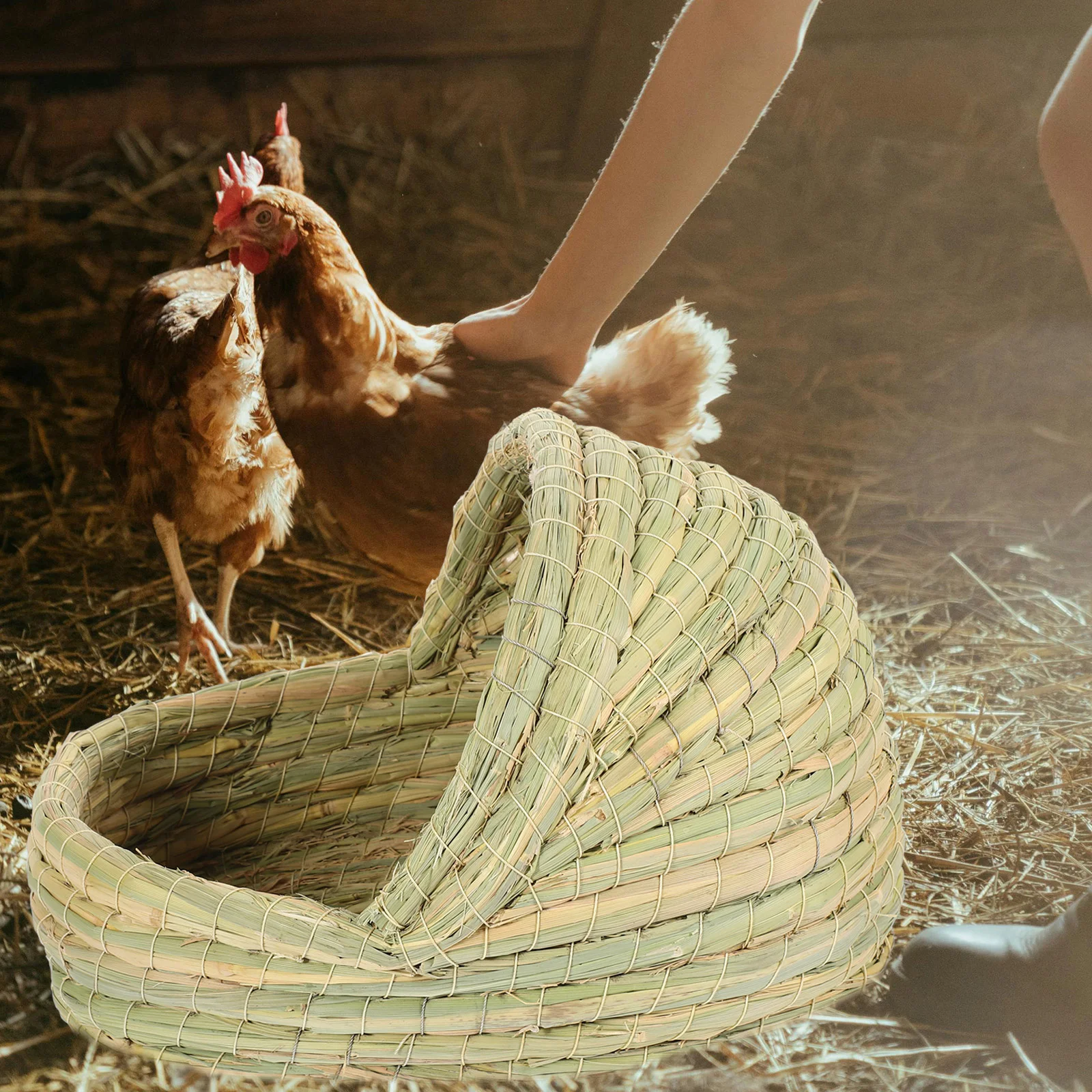 Chicken Coop Breeding Nest Laying Straw Woven House Sleeping Pet The Bird's Small Animals Hut