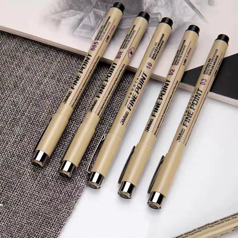 12 Line Drawing Pen Waterproof Art Architecture Black Sketch Fineline  Manual Popular Soft Tip Pigment Liner Design Micron Pen