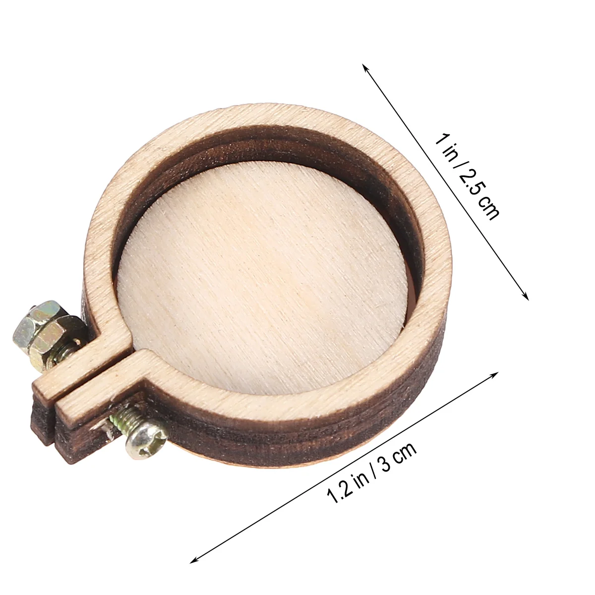 Mini Embroidery Hoop Mini Wood Hoop Ring Wooden Round Crossing Stitch Hoop  Small Display Frame Circle for DIY Pendant Embroidery Frame Craft (1.2 x 1
