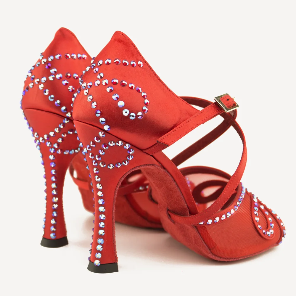 Women Dance Shoes Tango Salsa Latin Dance Shoes Rhineston Ballroom