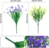 5PCS Artificial Flowers for Outdoor Decoration Spring Summer Decoration UV Resistant Plastic Greenery Shrubs Home Garden Decor 2
