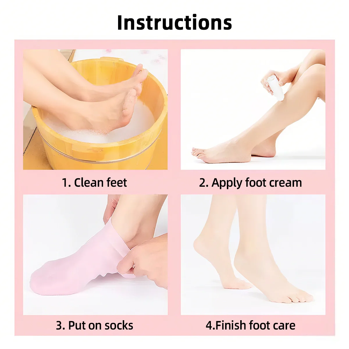 1 Pack Silicone Gel Foot Care Socks Anti Cracking and Moisturizing Exfoliating an All Round Repair Artifact to Relieve Pain