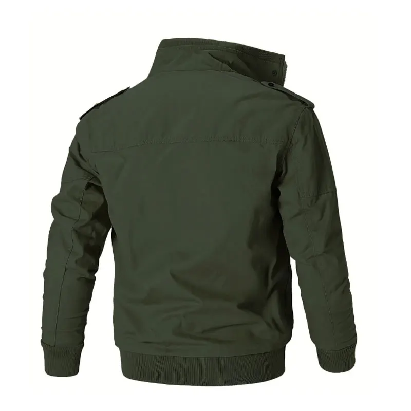 Plus Size Men's Lightweight Jacket Fashion Casual Cotton Daily Wear Solid Jacket Outerwear For Spring Fall Winter,Men's Clothing