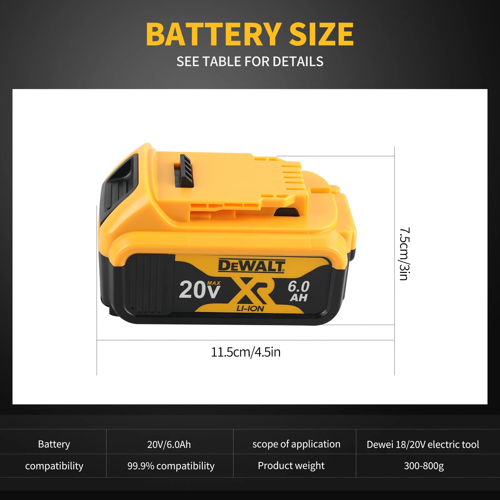 DEWALT Original packaging  20V, 6.0AH, DCB206   rechargeable Backup lithium battery ﻿ 4