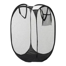 Foldable Mesh Laundry Organizer and Storage Bag (Black)