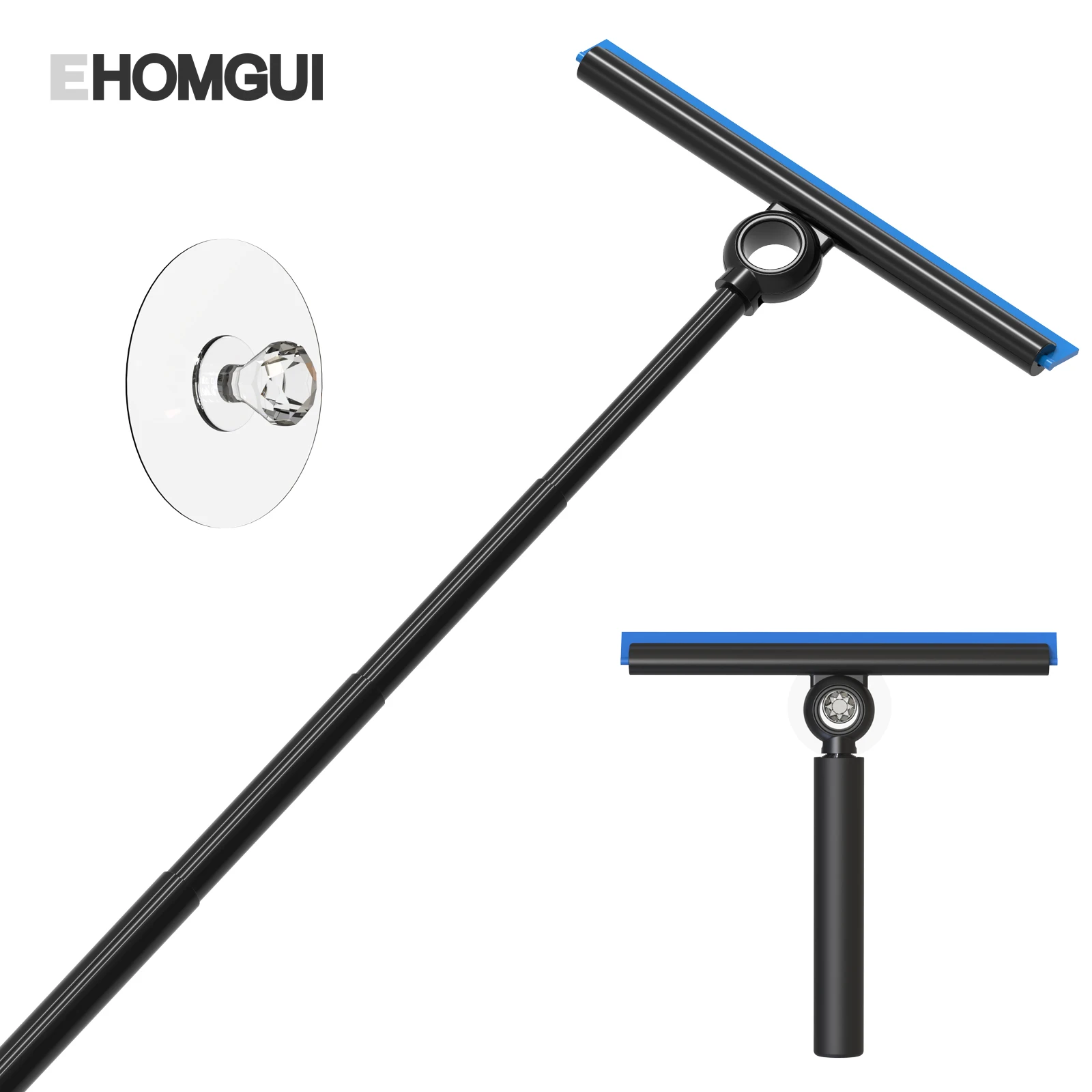 EHOMGUI Shower Squeegee Glass Door Wiper Scraper Cleaner Telescopic Handle Bathroom Mirror Wiper Scraper Glass Cleaning shower squeegee