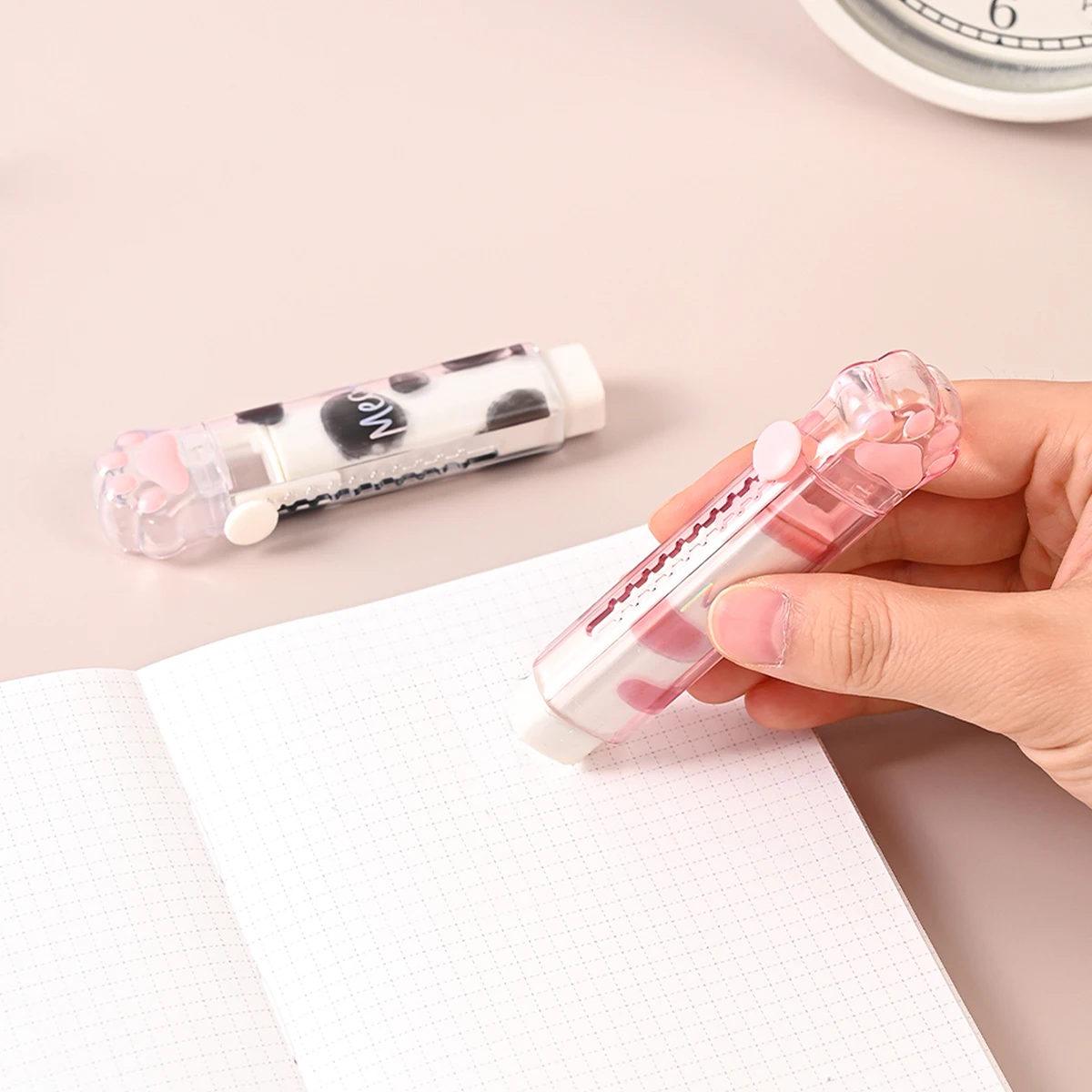 1 pc push-pull eraser panda paw retractable eraser portable school utensils cute manual student supplies