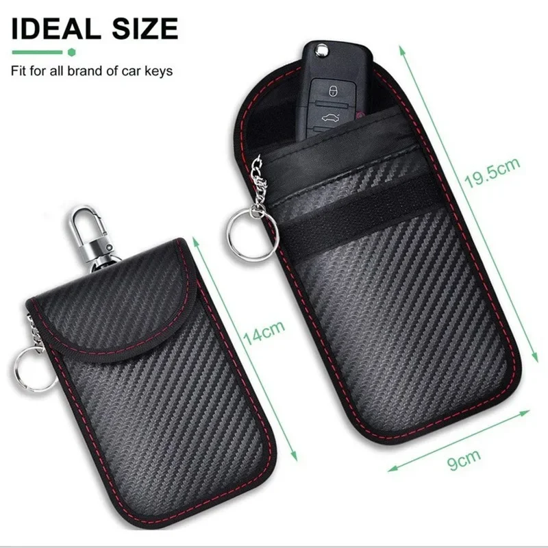 Carbon Fiber Car Remote Control Shielding Key Pack Double Shielding Signal Anti-theft and Anti-loss Key Case Car Accessories