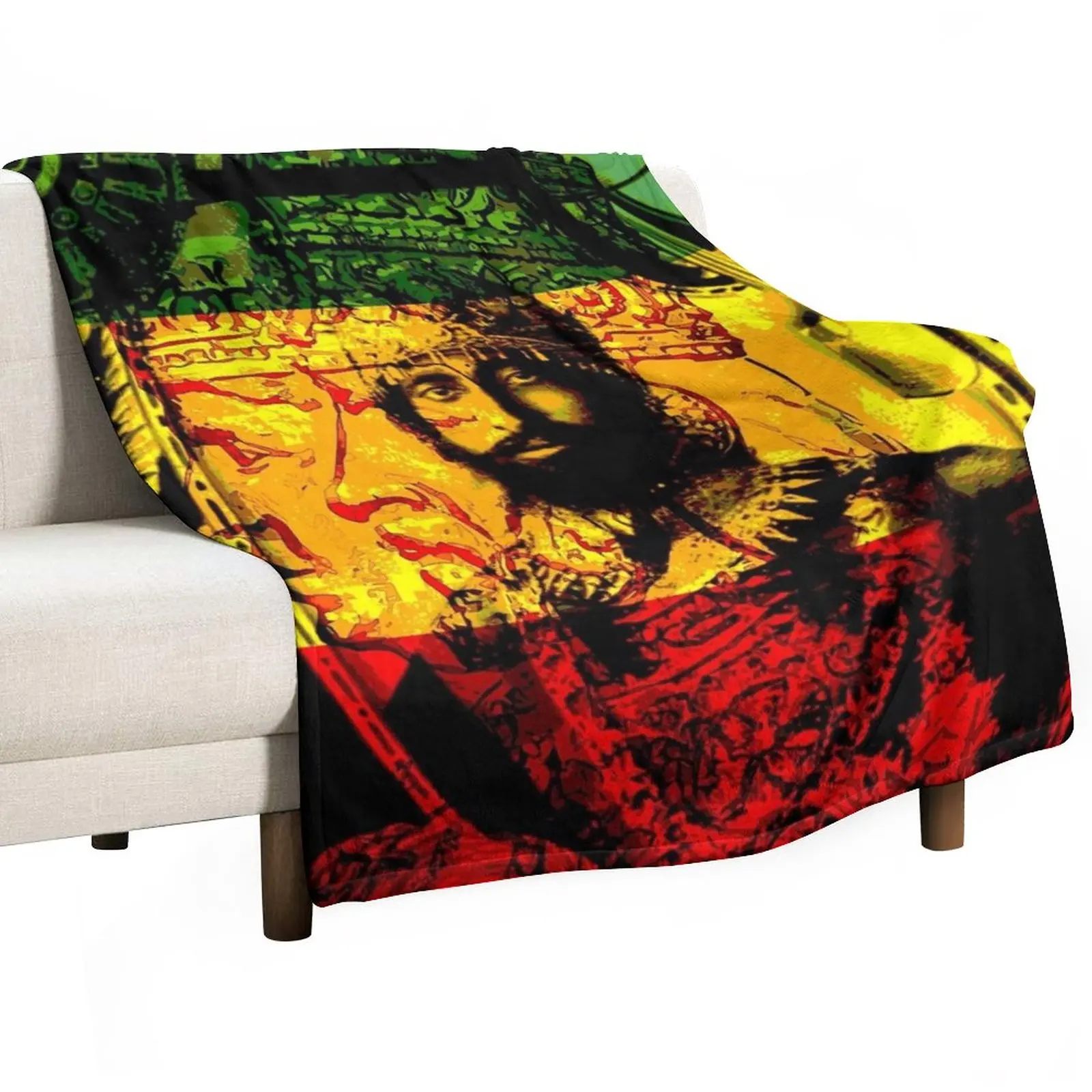 

Rasta Haile Selassie Natural Mystic Lion of Judah Throw Blanket manga Multi-Purpose