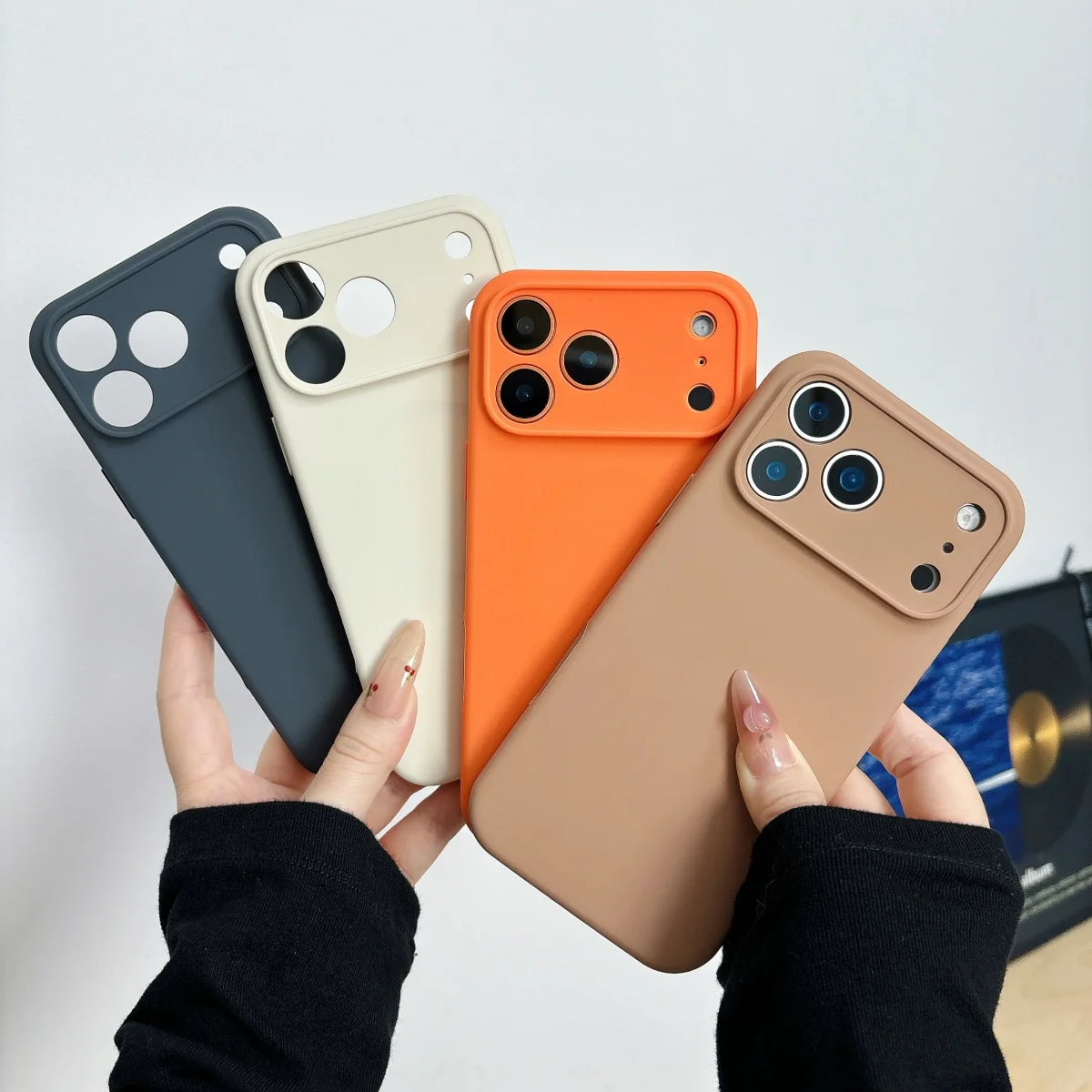 Premium Orange Liquid Silicone Magnetic Phone Case with MagSafe Compatibility