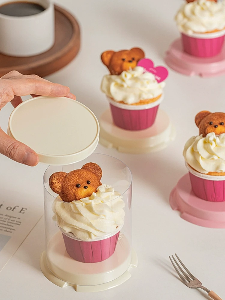 Ins Sle Handheld Paper Cup Cake Paaging Box  2 Inch Madeleine Mousse Cake round Dert Paaging Box Kitchen Cooking...