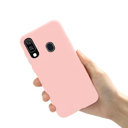 Vibrant Candy Color Silicone Phone Case - Soft Protective Cover - A10 (LightPink)