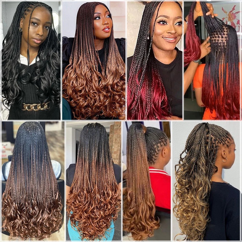 Extensiones de cabello trenzado francés para mujer, rizos en espiral sintéticos, ondas sueltas preestiradas, 24 pulgadas