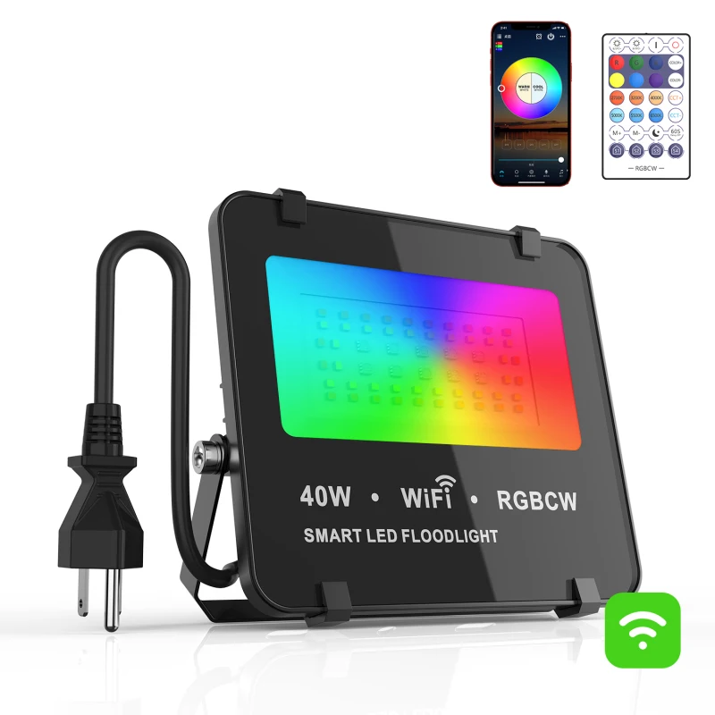 

40W Smart Home LED Outdoor Floodlights Smart Flood Lights wifi Waterproof christmas decoration RGB for Garden Spotlight Stage