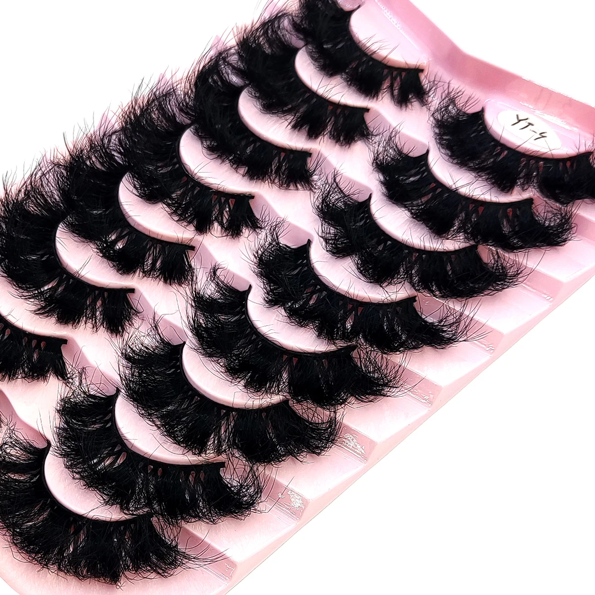 HBZGTLAD 5/8 Pairs of Natural Russian Striped Mink Lashes 3D False Lashes Volume Wavy False Lashes Eyelash Extensions Makeup