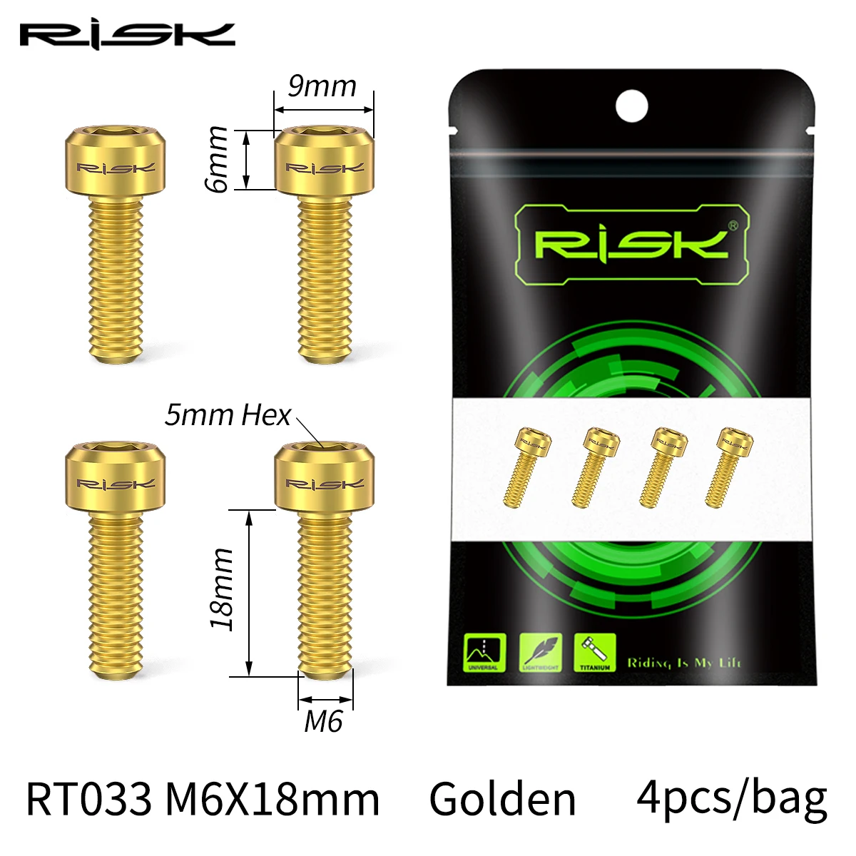 RISIKO 4PCS M6x16/18/20mm Fahrrad Scheibenbremse Feste Schrauben mit Unterlegscheibe Titan Mountainbike Bremssattel Klemme – Detail 12