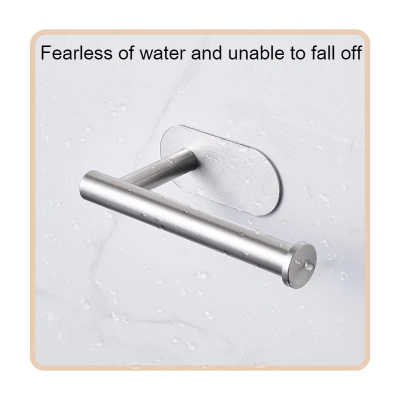 Self-Adhesive Stainless Steel Toilet Roll Paper Towel Toilet wall Mount Holder Organizers Punch-Free Rack Tissue Accessories U26