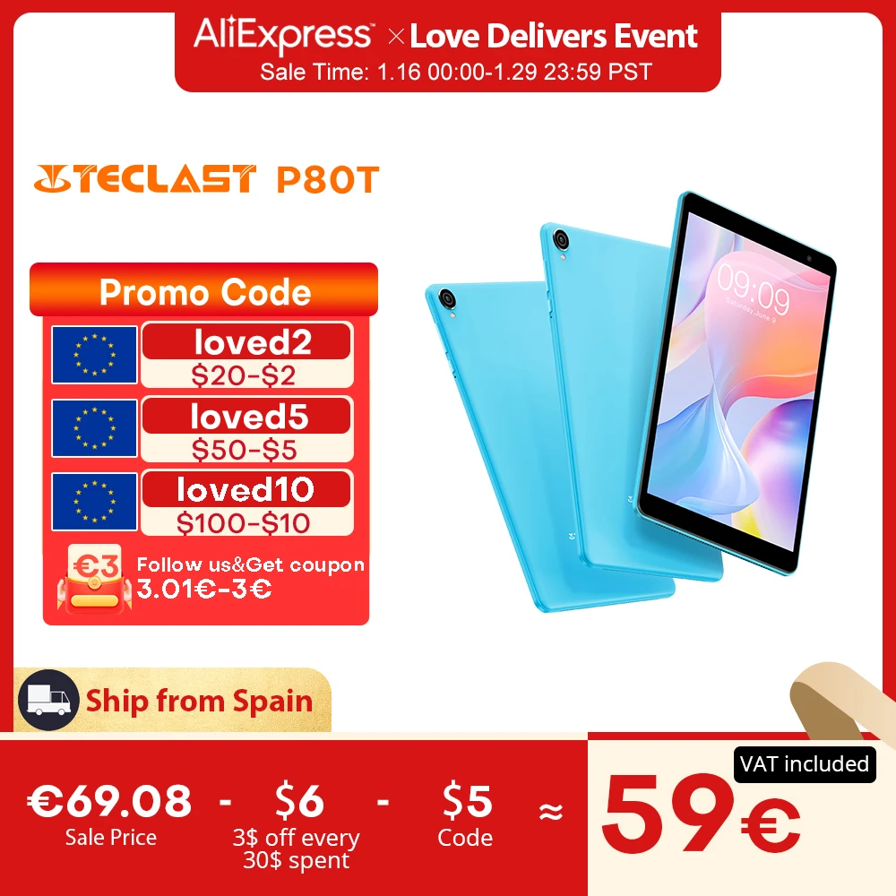 Teclast P80T 8 inch Tablet Android 12 A133 Quad Core 3GB RAM 32GB ROM ...