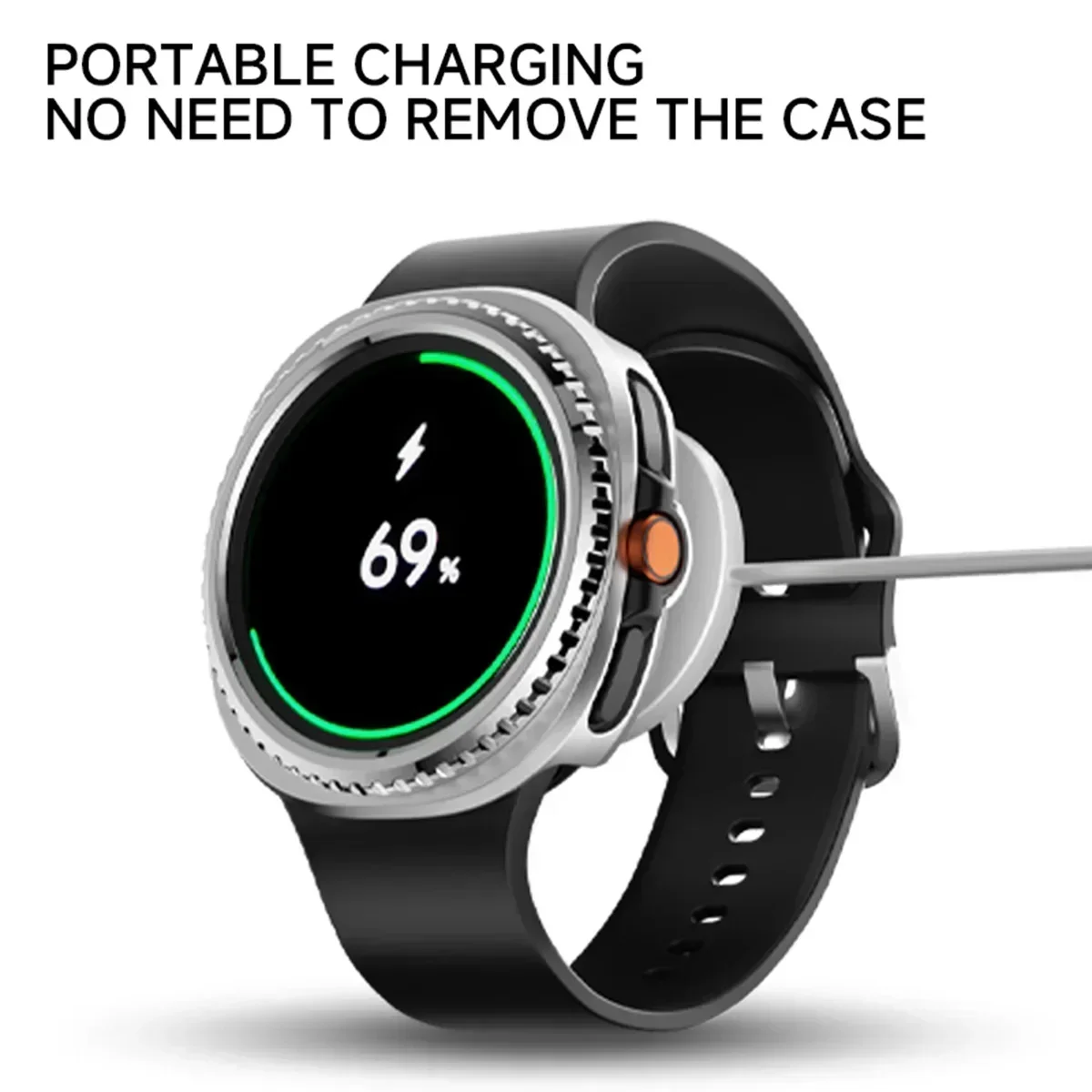 Bezel Ring and Protective Cover Case for Smartwatch - Hard PC Bumper Shield