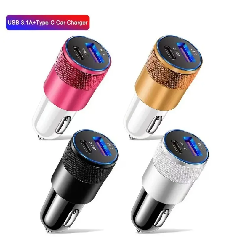 

66W USB Car Charger Type C Fast Charging Phone Adapter For Xiaomi Huawei PD Phone Charger Car Adapter Socket Cigarette Lighter