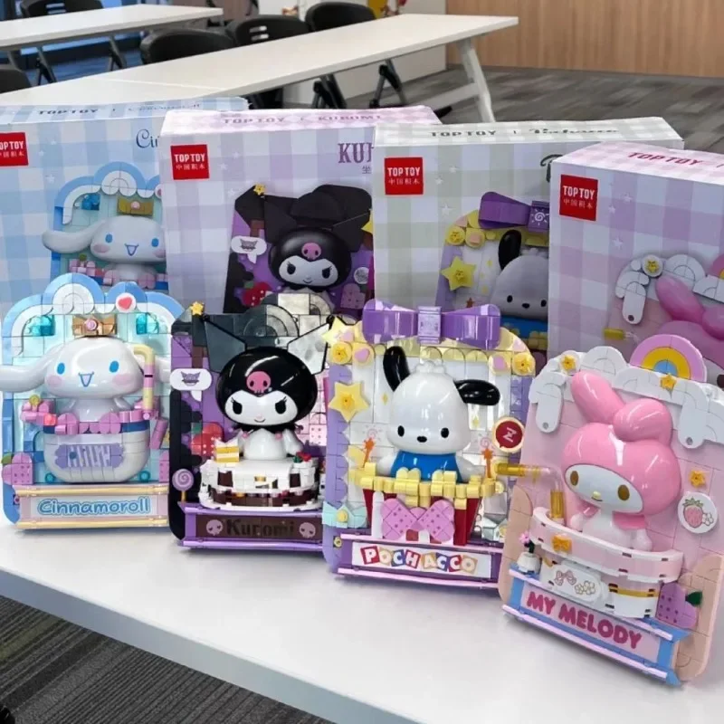 

Sanrio Cinnamoroll помпон пурин Kuromi My melody для мальчиков и девочек строительный блок Сборная модель игрушки Фигурки милые подарки на день рождения
