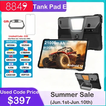 8849 TANK PAD E Unihertz Rugged Projector Tablet Android 21000mAh 512GB 120Hz 24GB Smart Pad 50MP 10.95 inch Phone Tablet 2025 1