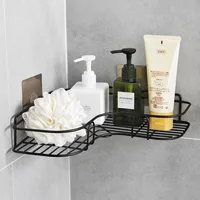 1/2PCS Bathroom Shelf Shower Wall Mount Shampoo Storage Holder With Suction Cup No Drilling Kitchen Storage Bathroom Accessories 3