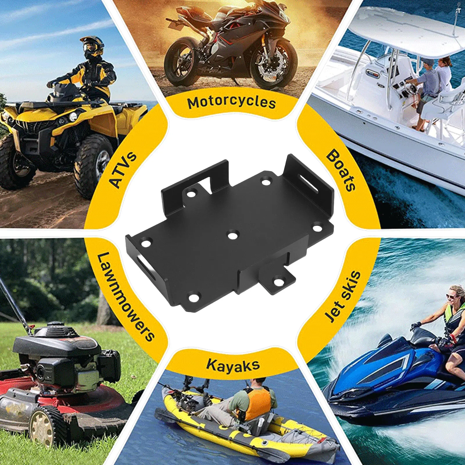 Small Battery Tray Safe Storage Compact Pre Drilled Easy To Install Versatile 12V 6V Battery Tray with Hold Down Strap for Boat