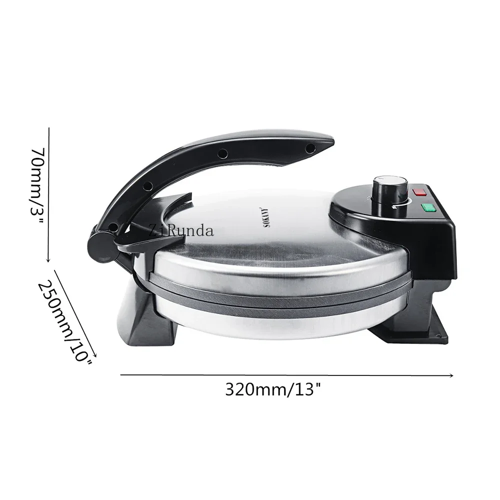 Non stick kitchen electric ice cream machine 1500W pancake pizza corn tortilla machine 12 inch egg cooker 220V 5