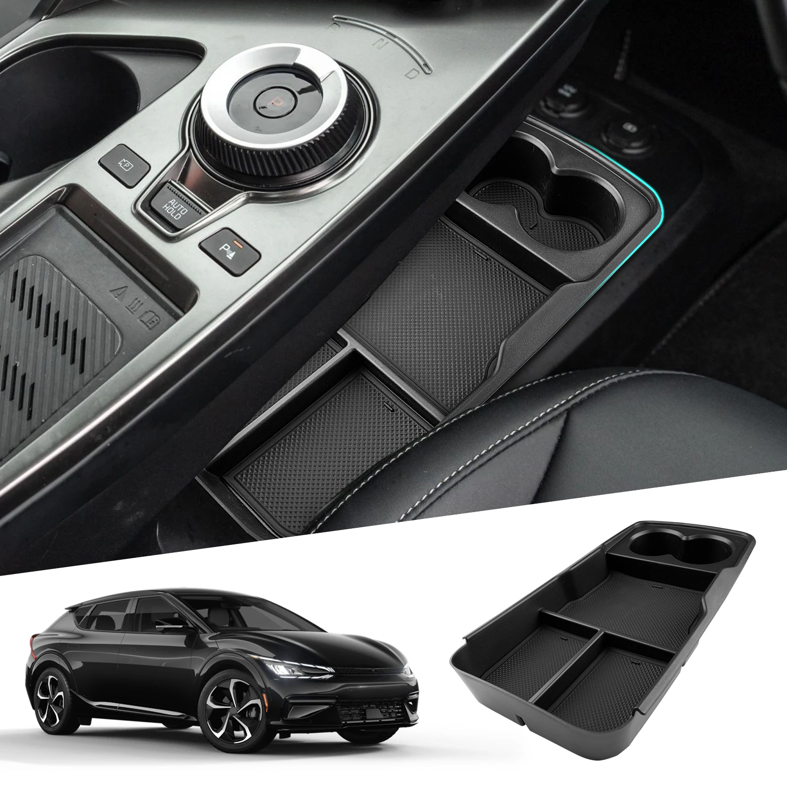 Lfotpp Car Central Control Storage Box Per Kia Ev6 2022 2023 Central Control Container Auto Interior Kia Ev6 Accessori 2023