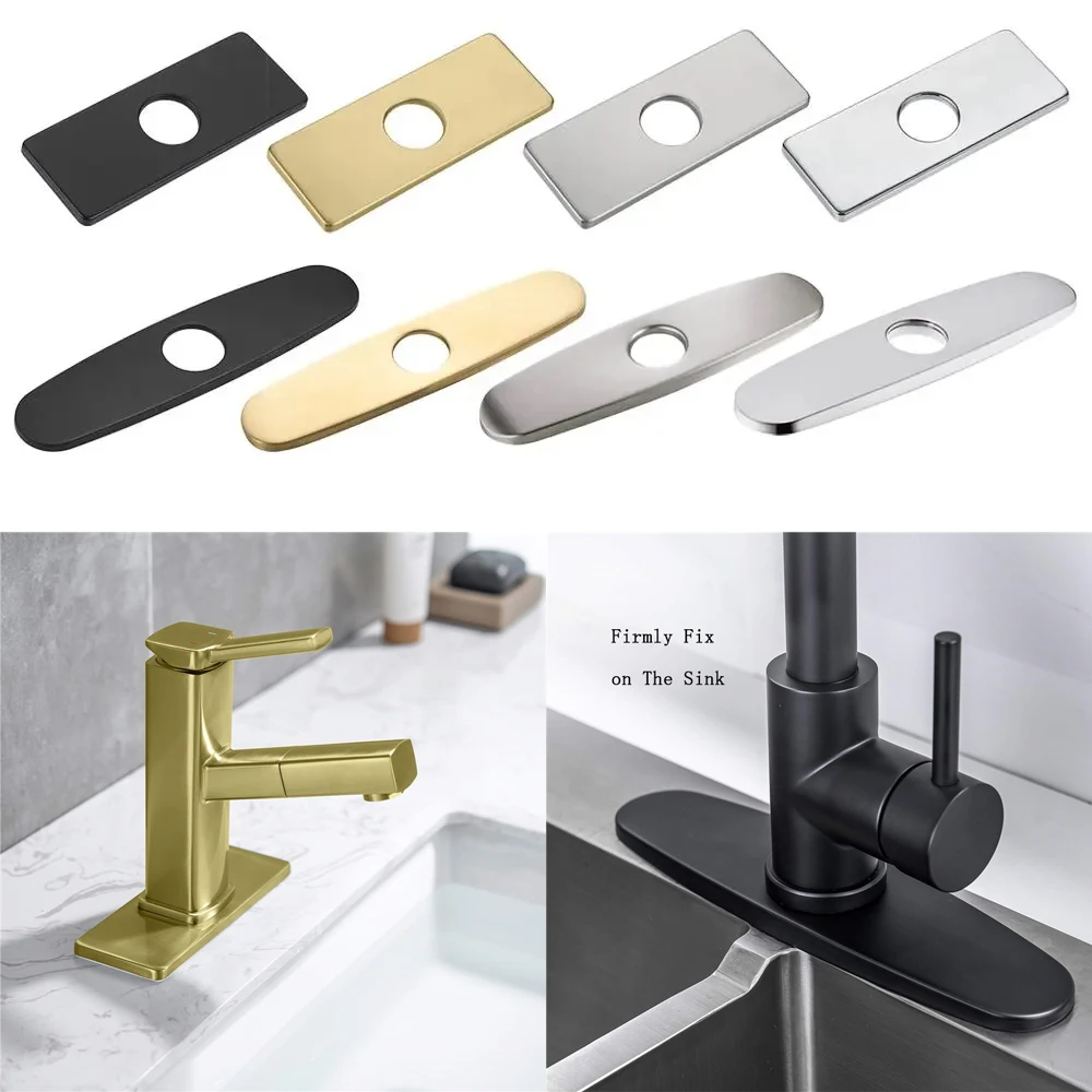 Faucet Plate Hole Tap Cover Deck Plate Stainless Steel Bathroom Kitchen Sink For Most Single Hole Faucet Kitchen Accessory
