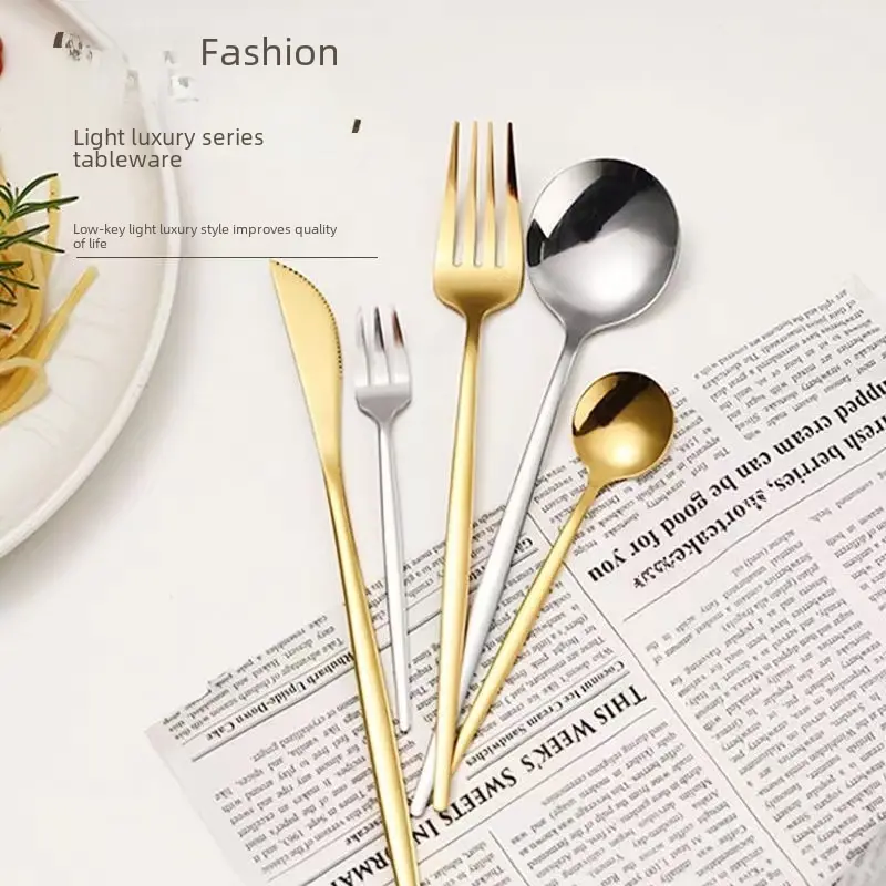 Cutlery Set Portuguese style stainless steel modern simple style mirror polished spoon fork knife wedding holiday