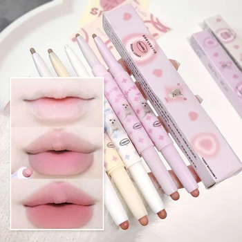 Matita per labbra Matita per labbra in velluto opaco Penna per contorno a forma di labbro Penna per rossetto Impermeabile a lunga durata Tazza antiaderente Lucidalabbra nudo Trucco