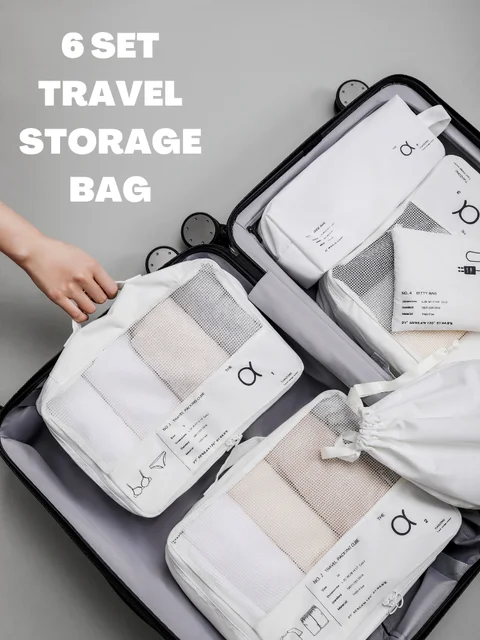 3pcs Travel Clothes Storage Bag Luggage Organizer Pouch Packing Cubes  Waterproof Clothing Cases Socks,Underwear,Bras Storage Bag - AliExpress