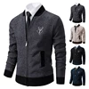 2023 chenille padded jacket men's winter warm trend knitted cardigan sweater coat 4