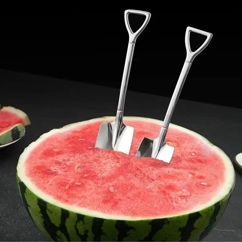 Stainless Steel Scoop Shovel Watermelon Spoon Coffee Tea Ice Cream Cake Tip Scoops 1PCS Kitchen Party Restaurant Party Supplies, stainless steel spoon,tea spoon