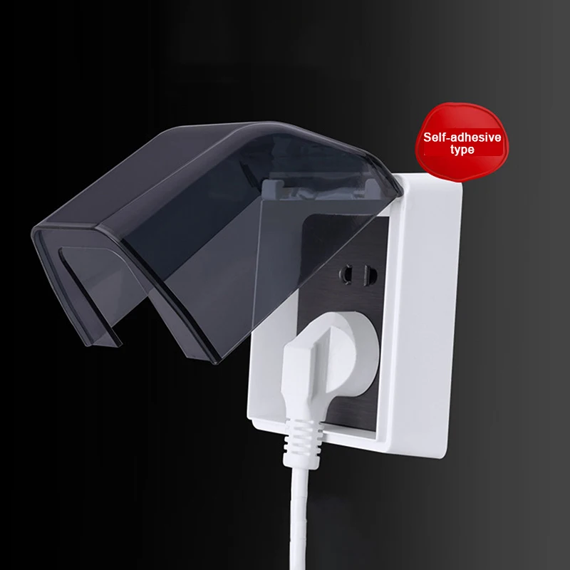 Child-Safe Wall Socket Cover – Adhesive, Waterproof, Anti-Electric Shock With Hidden Button (White, 6.97 X 3.62 X 0.79 Inch)