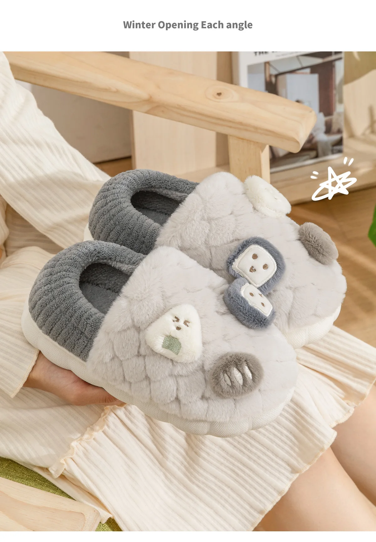 TZLDN Mode Paar Winter Rutschen Warme Plaid Flauschigen Hausschuhe Weiche Sohle Für Frauen Männer Hause Innen Nicht-slip Kinder baumwolle Schuhe – Detail 12