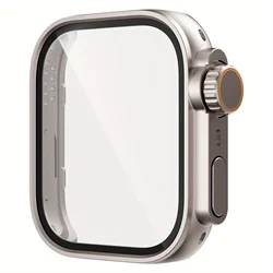 Premium Tempered Glass + PC Protective Case, Anti - Scratch & Waterproof Design for All - Around Screen Protection (Titanium)